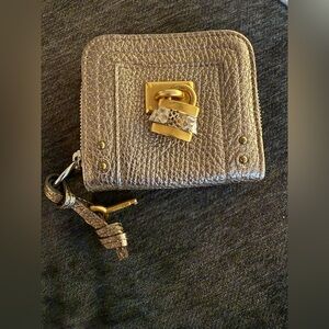 Authentic Chloe paddington compact wallet metallic finish lock and key EUC